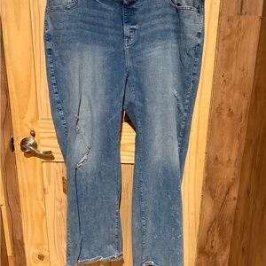 Lane Bryant Distressed Blue Boyfriend Jeans